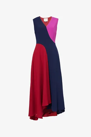 Roksanda Womens Miral Sleeveless Woven-Blend Midi Dress 12