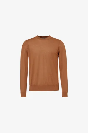 Dunhill Mens Crew-Neck Long-Sleeves Regular-Fit Cashmere Jumper S