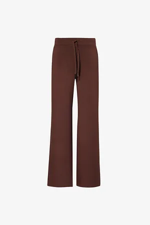 Spanx Womens Air Essentials Wide-Leg High-Rise Stretch-Woven Jogging Bottoms S
