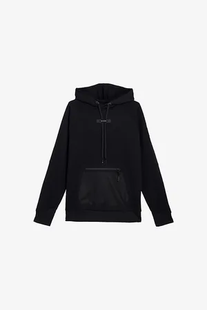 On Running Mens Drawstring-Guard Relaxed-Fit Stretch-Woven Hoody L