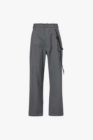 SONG FOR THE MUTE Mens Carabiner Straight-Leg Loose-Fit Wool Trousers 30