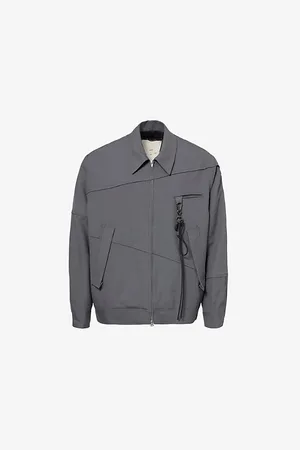 SONG FOR THE MUTE Mens Spread-Collar Zipped-Pocket Wool Jacket 38