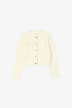 Sandro Womens Chest-Pocket Ribbed Knitted Cardigan 6
