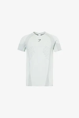 GymShark Mens Apex Seamless Brand-Print Slim Fit Woven T-Shirt S