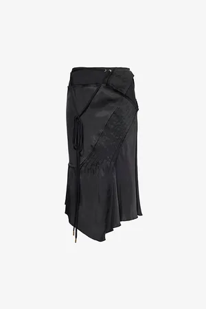 KNWLS Womens Elisir Pleated-Panels Woven Midi Skirt 6