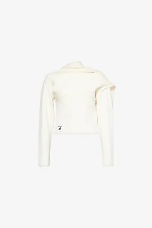 Erdem Womens Drape Cotton and Wool-Blend Jumper Xs
