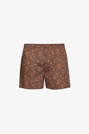 Sunspel Mens -Print Cotton Boxer Shorts L