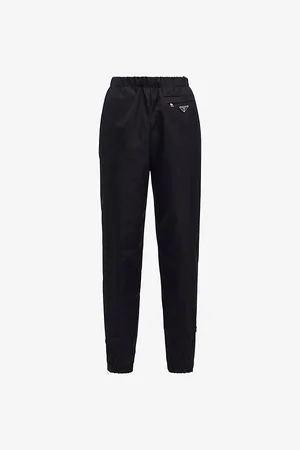 Prada Womens Straight-Leg Re-Nylon Gabardine Trousers 8