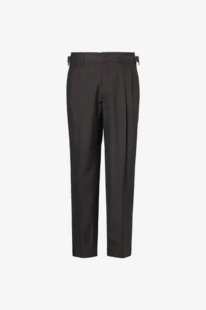 LEMAIRE Mens Pleated Straight-Leg Regular-Fit Woven Trousers 32