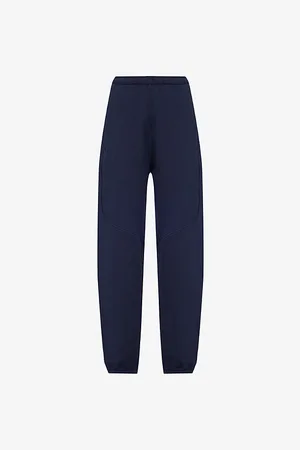 GymShark Womens x Leana Deeb Two-Welt-Pockets Tapered-Leg High-Rise Cotton-Jersey Jogging Bottoms Xs