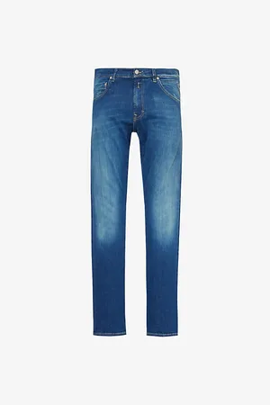 Replay Mens Mickym Brand-Patch Tapered-Leg Slim-Fit Stretch-Denim Blend Jeans 29/32