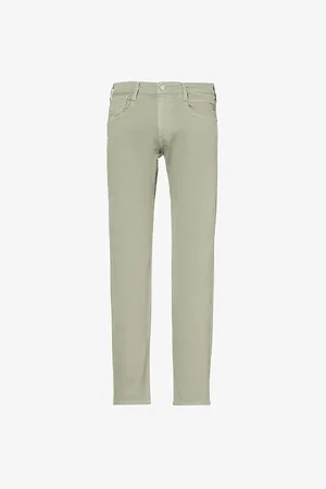 Replay Mens Anbass Brand-Patch Straight-Leg Slim-Fit Stretch-Denim Jeans 30/32