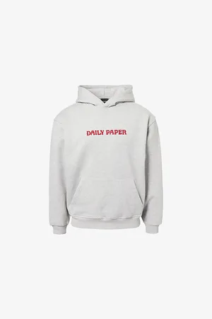 Daily paper Mens Brand-Embroidered Oversized-Fit Cotton-Blend Hoody L