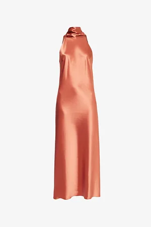 GALVAN Womens Sienna Sleeveless Woven-Blend Midi Dress 6