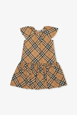 Burberry Check-Print Flared Cotton-Poplin Dress 3-14 Years 14 Years