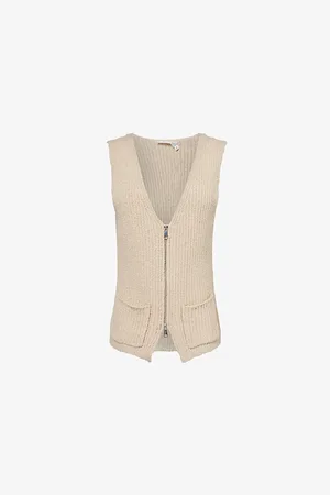 AYA MUSE Womens Cae Zip-Up Knitted Vest Xs