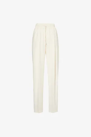 AYA MUSE Womens Lyra Wide-Leg Mid-Rise Wool-Blend Trousers M