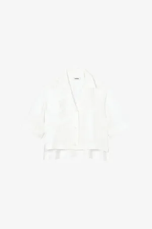 Sandro Womens Jacquard-Bow Relaxed-Fit Woven Shirt 6