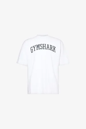 GymShark Mens Collegiate Logo-Print Oversized Cotton-Jersey T-Shirt Xs