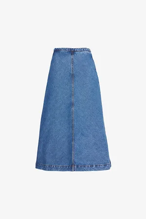 Skall Studio Womens Imana A-Line Denim Midi Skirt 10