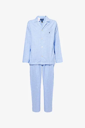Ralph Lauren Mens Monogram-Print Long-Sleeve Cotton Pyjama Set L