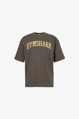 GymShark Mens Collegiate Logo-Print Oversized Cotton-Jersey T-Shirt S