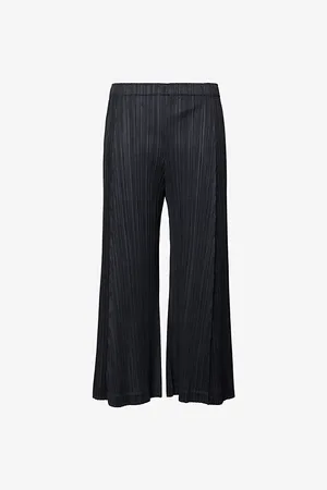 PLEATS PLEASE ISSEY MIYAKE Womens Pleated Cropped Knitted Trousers 2