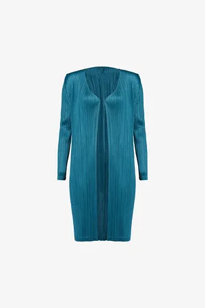 PLEATS PLEASE ISSEY MIYAKE Womens Pleated Open-Front Knitted Coat 3