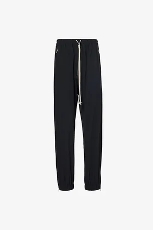 Rick Owens Womens Drawstring-Waist Straight-Leg Mid-Rise Crepe Trousers 12