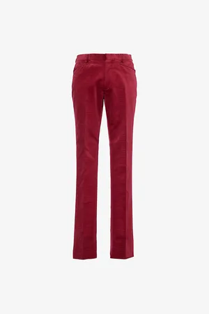 Tom Ford Mens Velvet Two-Slip-Pockets Tapered-Leg Regular-Fit Cotton Trousers 36