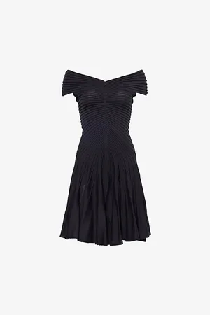 Alaïa Womens Ribbed Sleeveless Wool Mini Dress 6