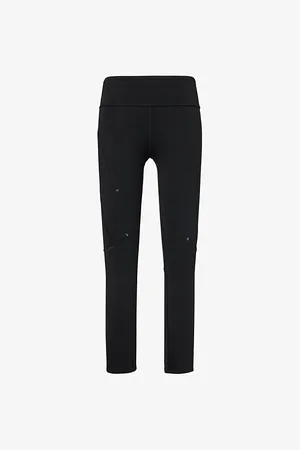 On Running Womens Performance Tights Zip-Pocket Tapered-Leg Mid-Rise Stretch-Woven Leggings S