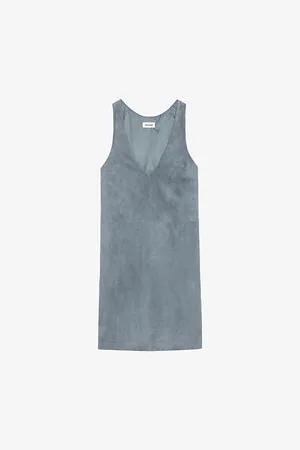 Zadig & Voltaire Womens Rasha Sleeveless Panelled Suede Mini Dress S