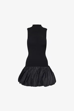 ROTATE Womens Racer-Cut Ribbed-Knit Mini Dress 12