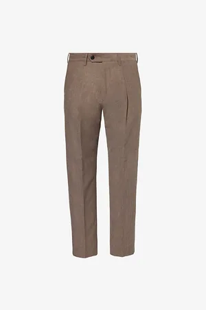 Paul Smith Mens Two-Slip-Pockets Tapered-Leg Regular-Fit Cotton and Wool-Blend Trousers 32