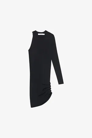 IRO Womens Aurora Asymmetric Stretch-Woven Mini Dress S
