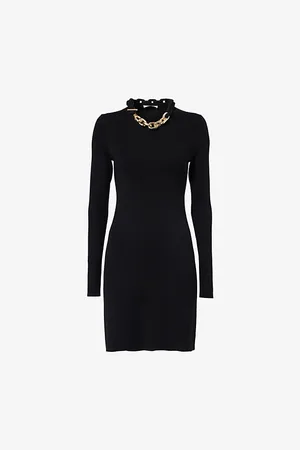 Paco rabanne Womens Chain-Embellished Stretch-Cotton Mini Dress Xs