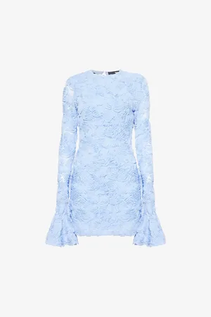 ROTATE Womens Flower-Embroidered Mesh Mini Dress 12