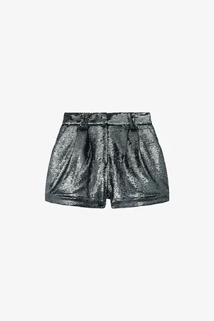 IRO Womens Nucas Sequin-Embellished Shorts 6
