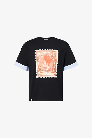 Charles Jeffrey Loverboy Mens Turn-Up Graphic-Print Cotton-Jersey T-Shirt S