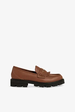 Reiss Womens Lianna Fringed Chunky Penny Leather Loafers Eur 37 / 4 Uk Women