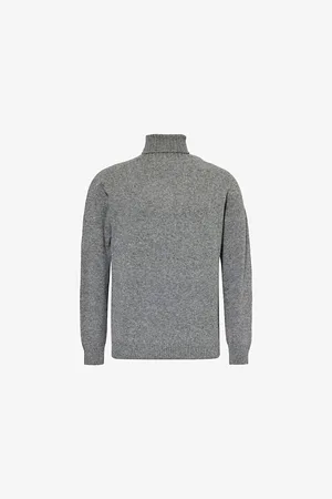 Sunspel Mens Roll-Neck Knitted Wool Jumper S