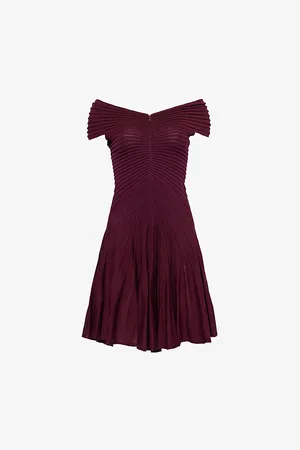 Alaïa Womens Ribbed Sleeveless Wool Mini Dress 8