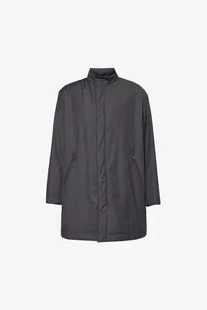 Emporio Armani Mens Funnel-Neck Long-Sleeve Regular-Fit Woven Coat 50