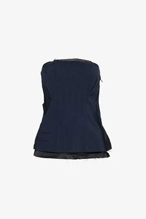 OTTOLINGER Womens Pinstripe-Pattern Cotton-Blend Corset Top 8