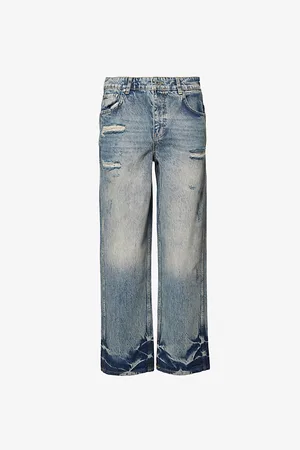 Represent Mens R3 Dist Baggy-Fit Denim Jeans 30
