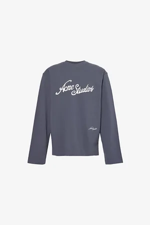 Acne Studios Mens Graphic-Print Crewneck Cotton T-Shirt M