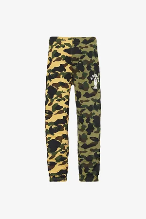 A Bathing Ape Mens Camo Logo-Embroidered Cotton Jogging Bottoms S