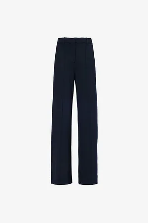 ME AND EM Womens Luxe Travel Tailoring Two-Slip-Pockets Wide-Leg High-Rise Stretch-Woven Blend Trousers 16R