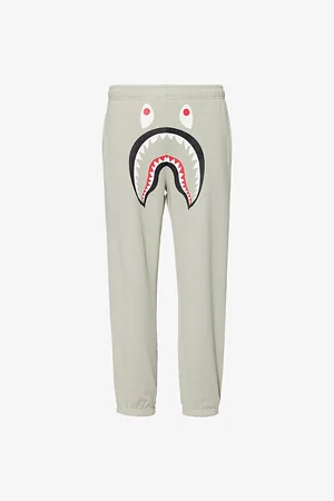 A Bathing Ape Mens Shark Embroidered Cotton Jogging Bottoms S